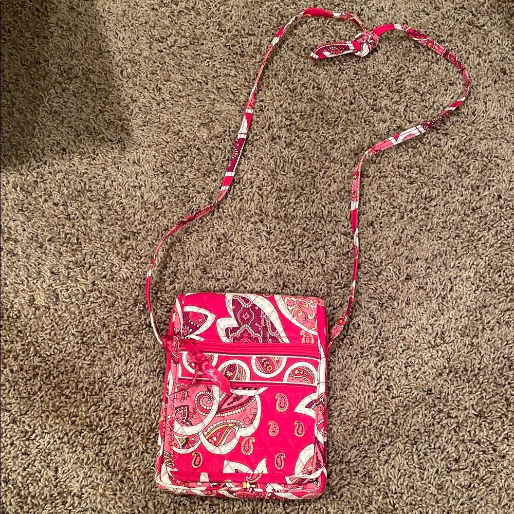Vera Bradley Pink and Red Paisley Crossbody Bag